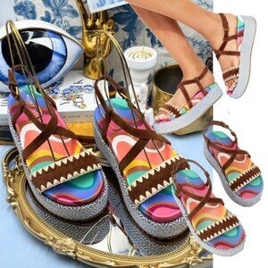 🆕 KURT GEIGER LONDON 🧿 NWOB Chelsea Flatform Sandal, Sz 35 US 5